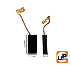 Щетка графитовая UNITED PARTS для MAKITA СВ-175/CB-171 (аналог 195844-2) 6х13х26,5мм АВТОСТОП (90-0751)