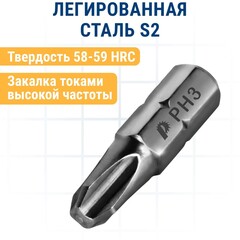 Бита отверточная ПРАКТИКА Профи PH-3 х 25мм (2 шт) (035-592)
