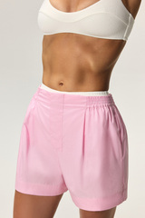 Шорты из хлопка с гульфиком в полоску KOS Розовый
