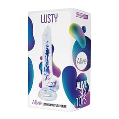 Прозрачный фаллоимитатор на присоске Lusty Jelly Dildo - 18 см. - 