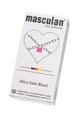 Ультрапрочные презервативы Masculan Ultra Safe Black - 10 шт. - 