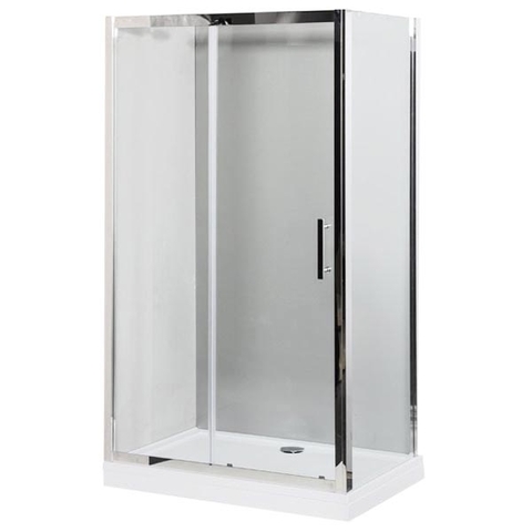Aquanet 183845 Компл.2 - NPE1131 Душевая шторка DELTA (800х1500х2000) нержавеющая сталь стекло прозрачное 8 мм (183845)