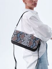 Сумка кожаная багет Deboro 30138 темный лес