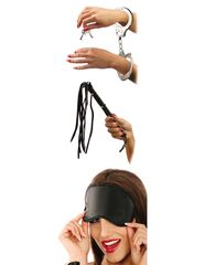 Набор для эротических игр Lover's Fantasy Kit - наручники, плетка и маска - 