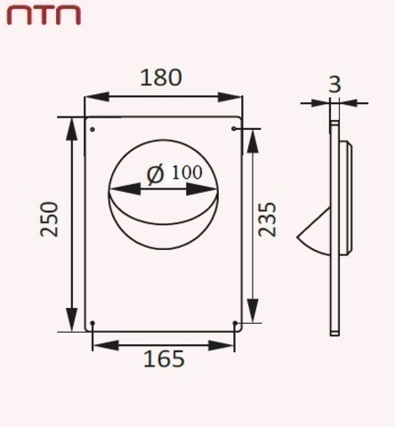 Площадка торцевая с фланцем 100 мм