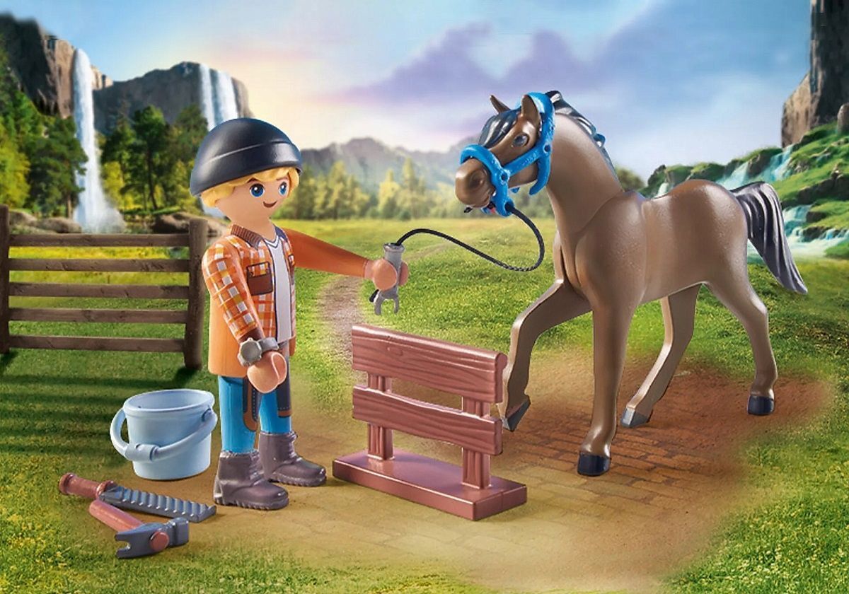 Конструктор Playmobil Horses of Waterfall - Лошади водопада Кузнец Бен и  Ахиллес - Плеймобиль Лошади 71357 купить в Москве | Доставка по России.