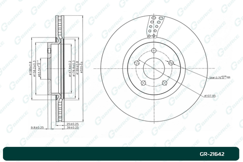 Диск тормозной вентилируемый G-brake  GR-21642