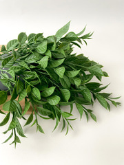 Искусственная зелень декоративная, букет 5 веток, 36 см, цвет Темно-зеленый, набор 1 букет