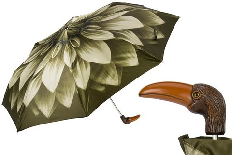 Зонт женский складной Pasotti - Green Flower Toucan