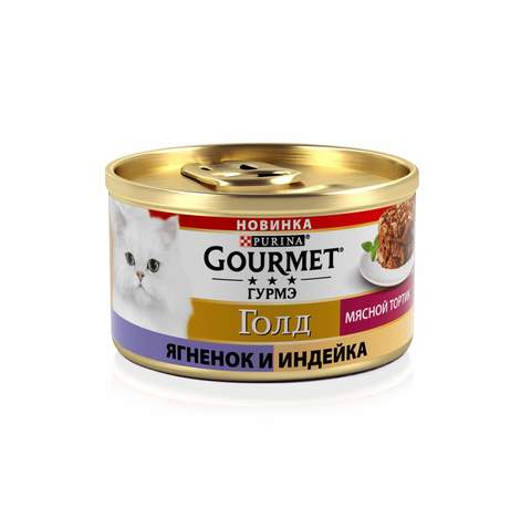 Gourmet Gold Мясной тортик консервы для кошек (индейка и ягненок) 85г