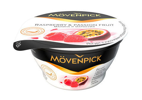 Йогурт Movenpick малина и маракуйя, 140г