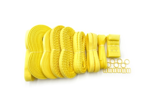 Набор фурнитуры для пошива нижнего белья (желтый)