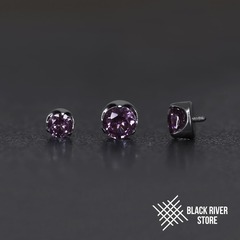 Flat Cubic Zirconia Amethyst CZ