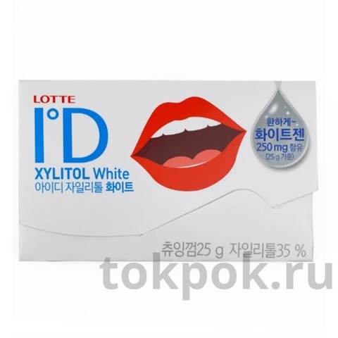 Жевательная резинка с ксилитолом ID White Lotte, 25 гр