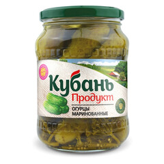 Огурцы Консервация Кубань продукт маринованные, 680г