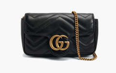 Сумка Gucci GG Marmont Matelasse Super Mini Bag "Black"