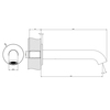 Gessi Origini 66103#727 Настенный излив с длиной под заказ., цвет: Brushed Brass PVD