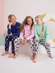 Пижама для девочки Next Q96-921, 3 шт., Розовый, Мятный, Темно-синий