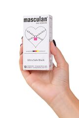 Ультрапрочные презервативы Masculan Ultra Safe Black - 10 шт. - 