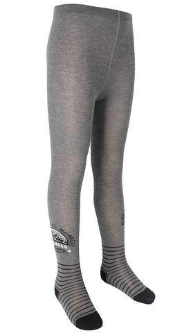 Хлопковые колготки серые с принтом RuSocks