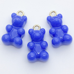 Подвеска Мишка, цвет синий, золотистый бейл, размер 17*11 мм, цена за 1 шт