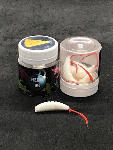 NEON 68 Maggot fly 33 мм (6 шт) БЕЛЫЙ-ОРАНЖЕВЫЙ продажа от 2 шт.