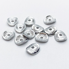 Бусина, цвет серебро (родий), размер 8*9 мм, цена за 10 шт