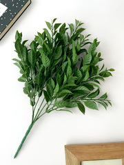 Искусственная зелень декоративная, букет 5 веток, 36 см, цвет Темно-зеленый, набор 1 букет