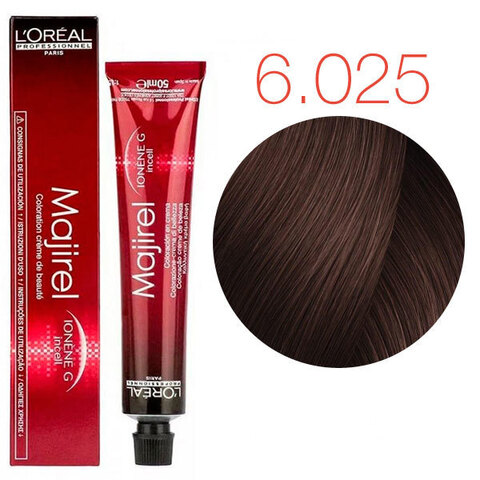 L'Oreal Professionnel Majirel French Brown 6.025 (Темный блондин натуральный перламутрово-махагоновый) - Краска для волос