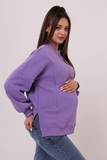 Утепленный свитшот для беременных и кормящих 14388 темная сирень