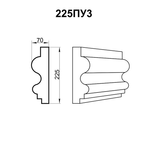 Карниз 225ПУ3  225х70