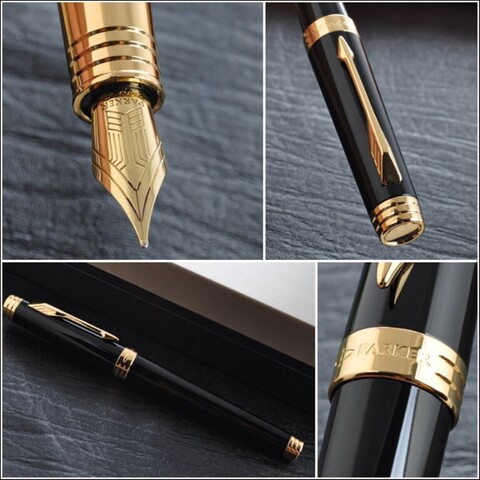 Ручка перьевая Parker Premier Laque F560, Deep Black GT, F (S0887810)