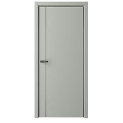 Купить Межкомнатная дверь эмаль Стиль Лайн 4 серая глухая алюминиевая кромка
