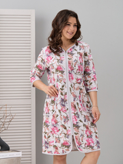 Халат Хф-362/бежмеланж-розы