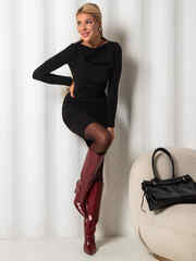 Платье со сборкой (черное)