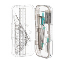 
          Готовальня Basir 8 предметов в пластиковом футляре, серия "Капибара", циркуль с запасными частями + набор пластиковых линеек