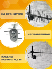 Антенна сотовая Триада-1835/antenna.ru 900/1800 МГц направленная на кронштейн с большим усилением