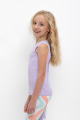майка  для девочки  КР 301698/пастельно-лиловый к457