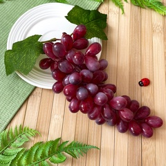 Виноград искусственный натуралистичный, КРУПНАЯ ГРОЗДЬ, длина 24 см., более 55 ягод, цвет БОРДОВО-РОЗОВЫЙ, 1 гроздь.