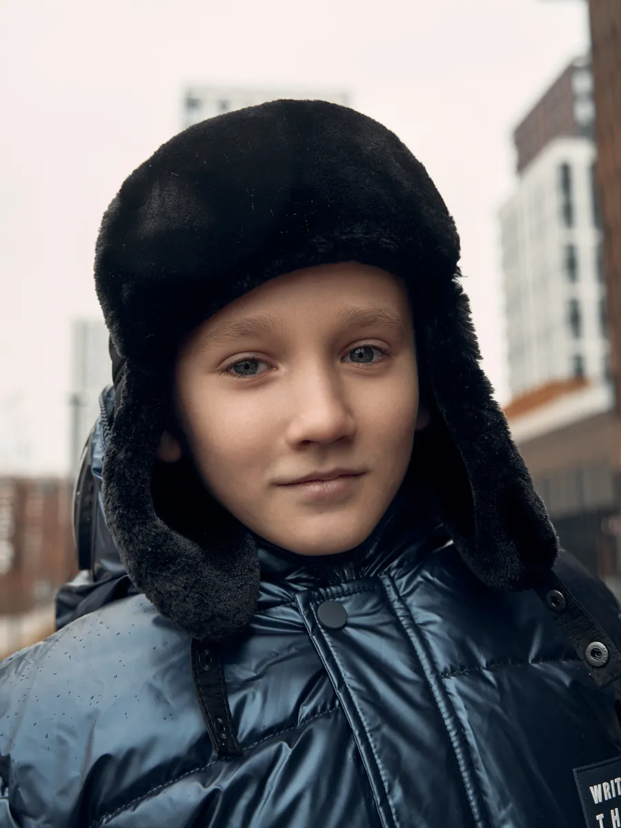 Шапка ушанка меховая теплая с флисом