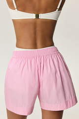 Шорты из хлопка с гульфиком в полоску KOS Розовый