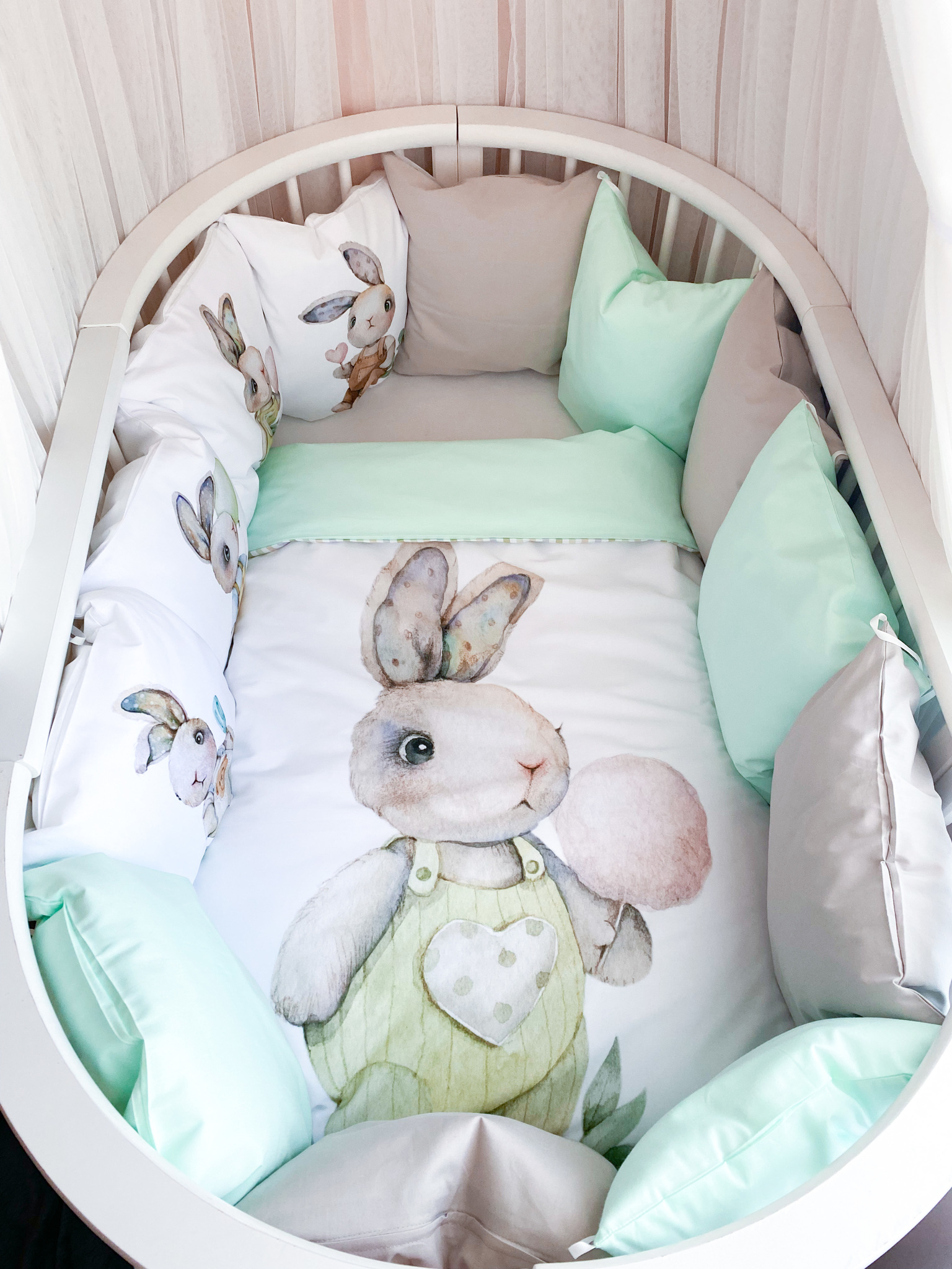 Бортики в кроватку для новорожденных - Сонный Гномик