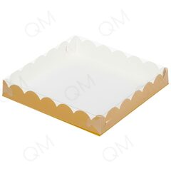 Коробка для печенья и пряников 155х155х35 мм (золото матовая), 50шт