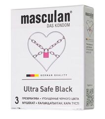Ультрапрочные презервативы Masculan Ultra Safe Black - 3 шт. - 