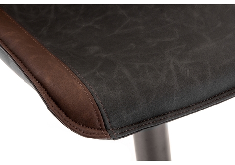 Барный стул Kozi серый / коричневый 50*50*90 Окрашенный металл /Коричневый