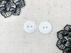 Пуговицы, d 1,5 см, 2 прокола, белый