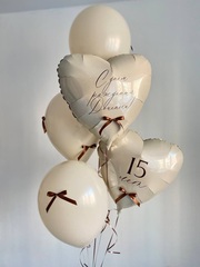 Воздушные шары с шоколадными бантиками на 15 лет №3102