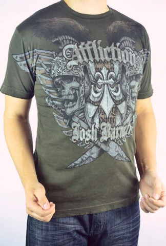 Affliction | Футболка мужская Josh Barnett Tee Green Signature Series A594GRN перед