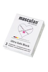 Ультрапрочные презервативы Masculan Ultra Safe Black - 3 шт. - 