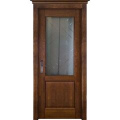 Купить Межкомнатная дверь массив ольхи М5 античный орех остеклённая